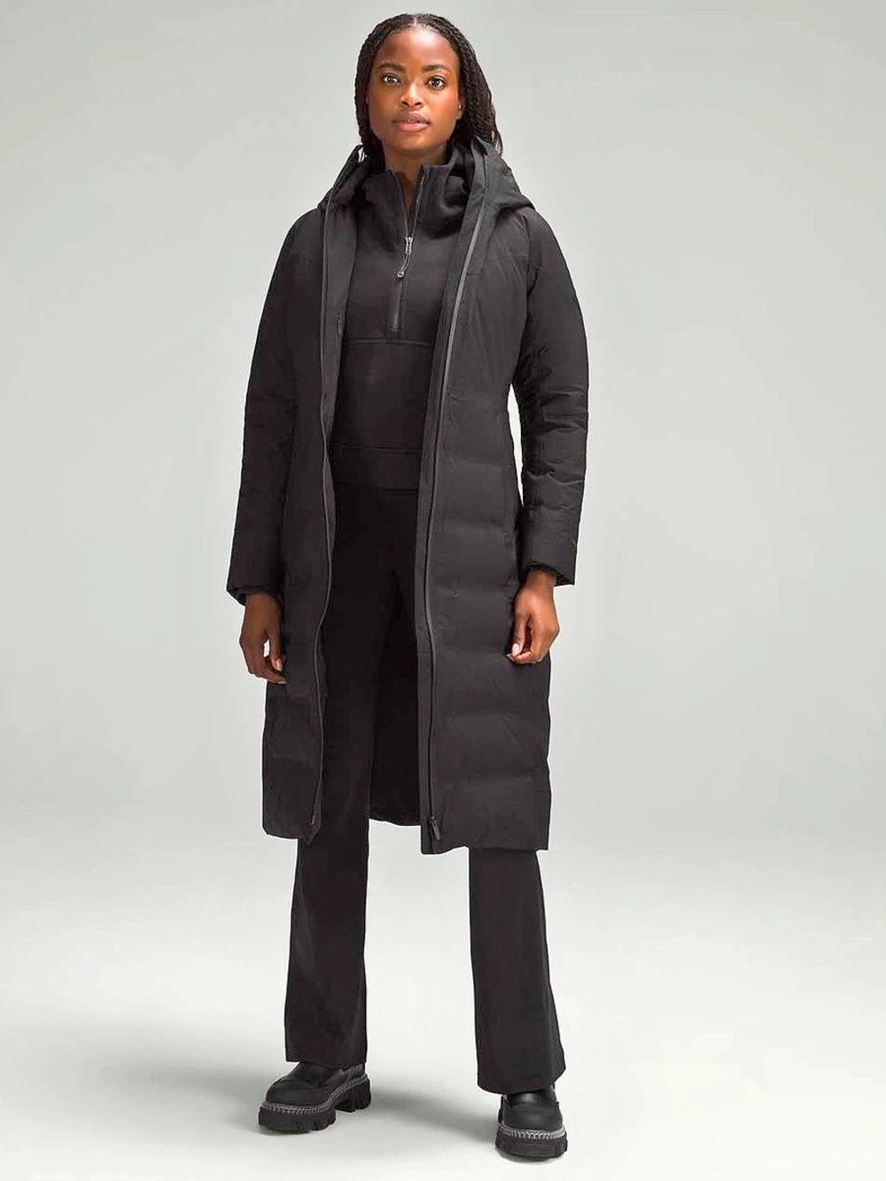 Lululemon Sleet Street Long Jacket Black Puffer Coat